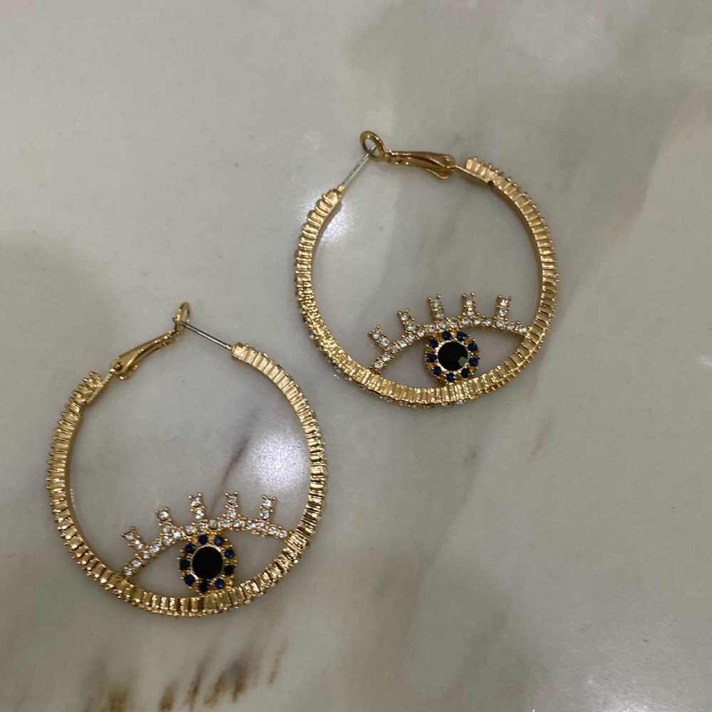 Evil eye earrings